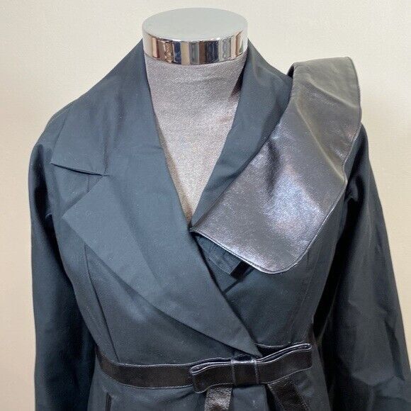 Trasy Resse New York Woman Jacket Black size 4 Leather Blazer B53 - Picture 3 of 12